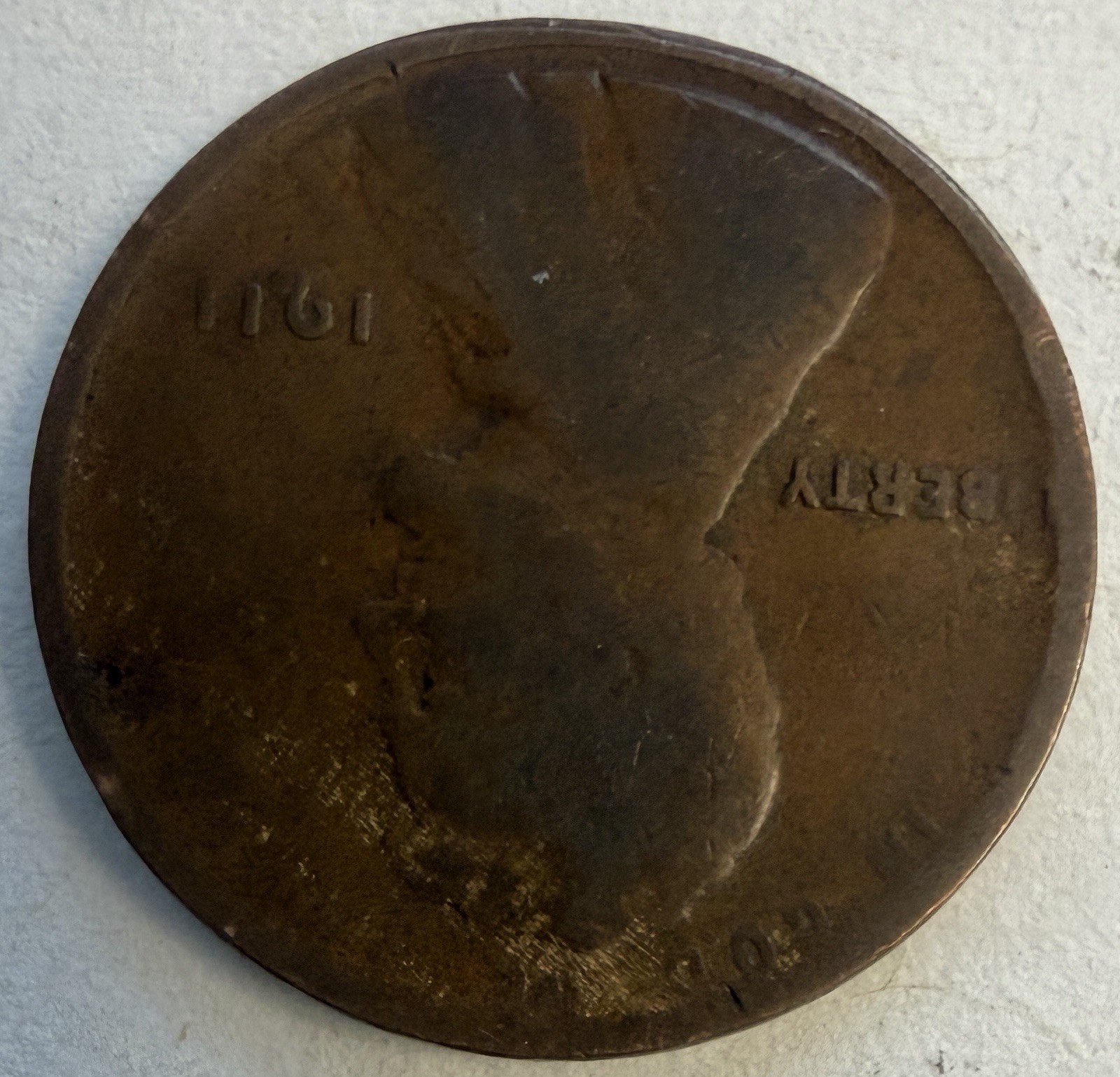 1911 Lincoln Wheat Penny Obverse + Reverse Errors No Mint Mark (#492)