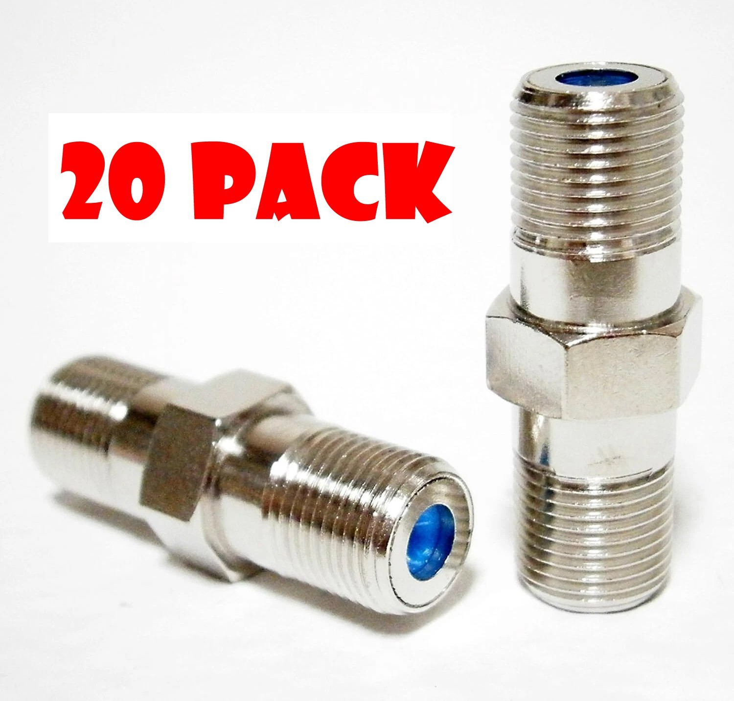 20Pk PPC F-81 High Frequency RG6 Coax Female Splice Barrel Adapter PPC CF81GHZC
