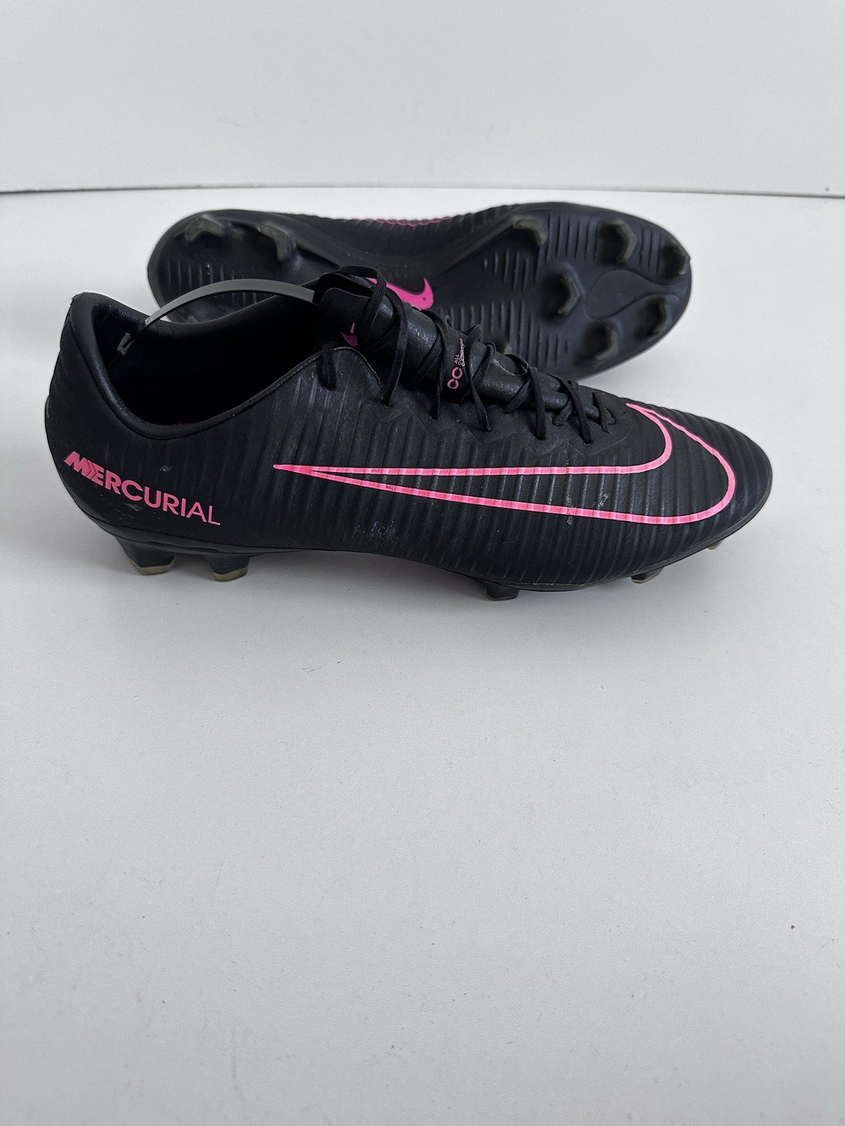 Nike Mercurial Vapor X Black Pink Swoosh Football Soccer Cleats Boots US10 UK9