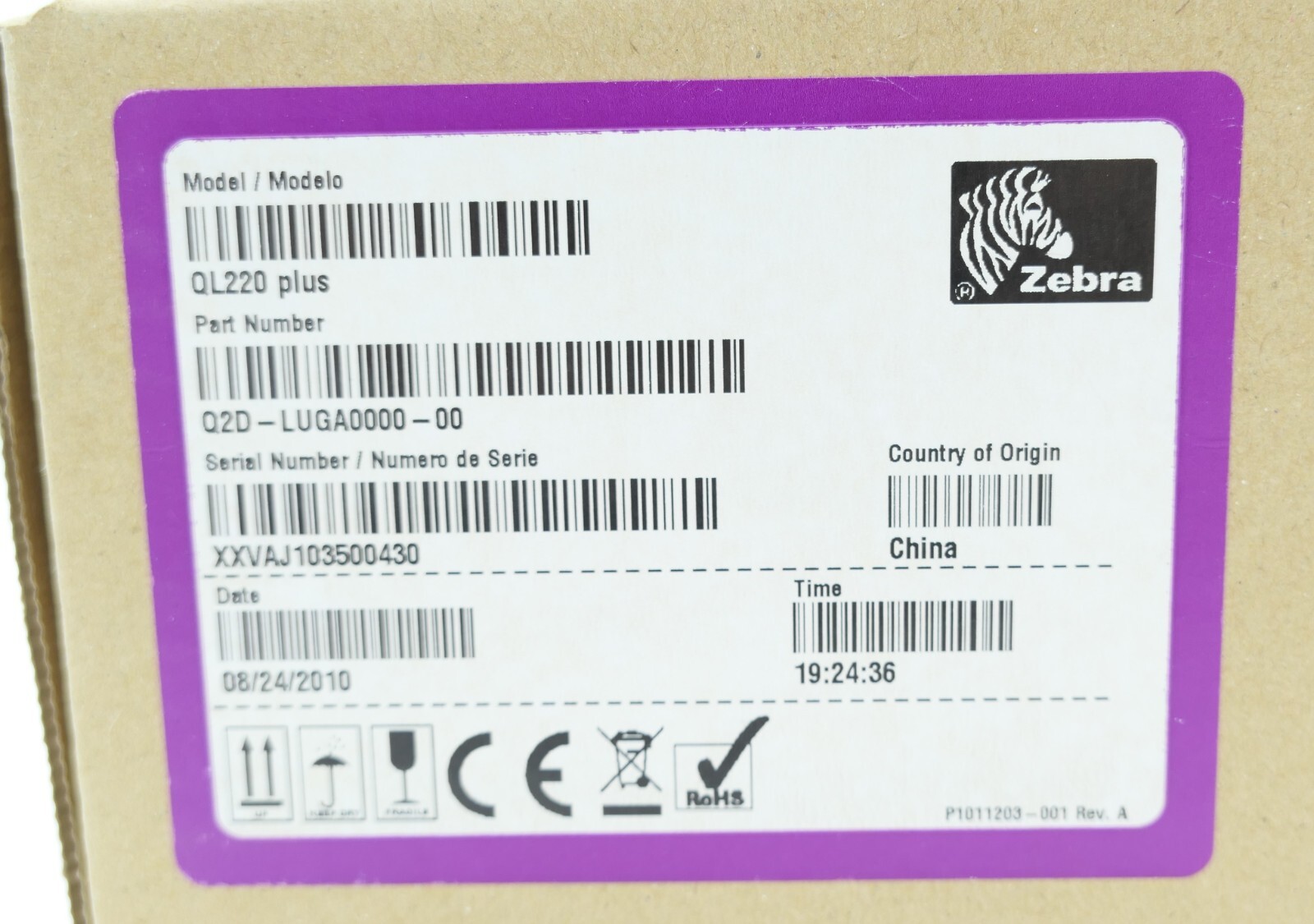 Zebra QL220 Plus Q2D-LUGA0000-00 Portable Barcode Label Wireless Printer NEW