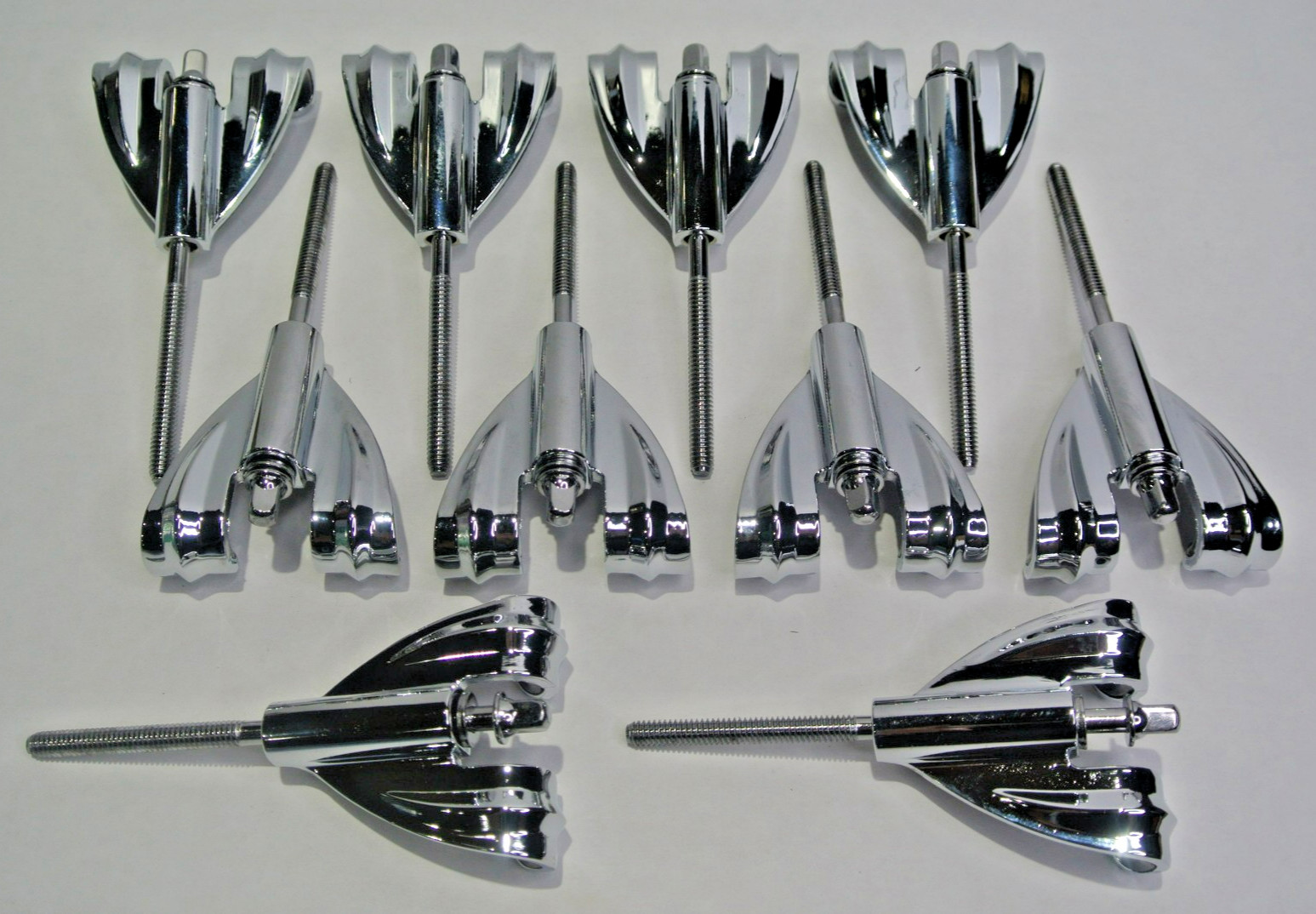 SET of 10! MODERN LUDWIG BASS DRUM TENSION RODS & DIE CAST CLAWS! LOT L581