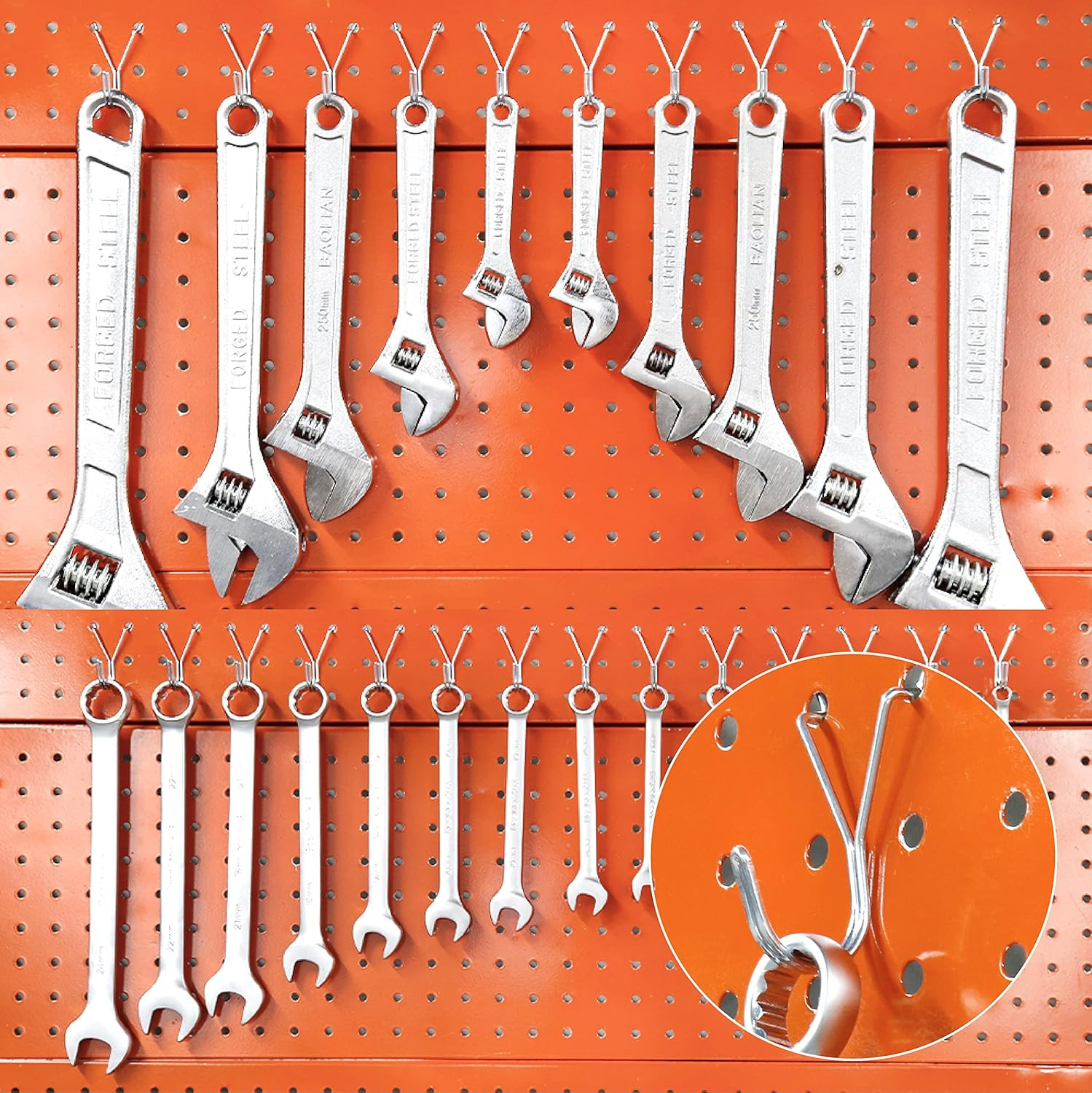 HUHOLE 80 Pack Pegboard Hooks J-Hook – 1 Inch Silver J Hooks for Pegboard – Heav