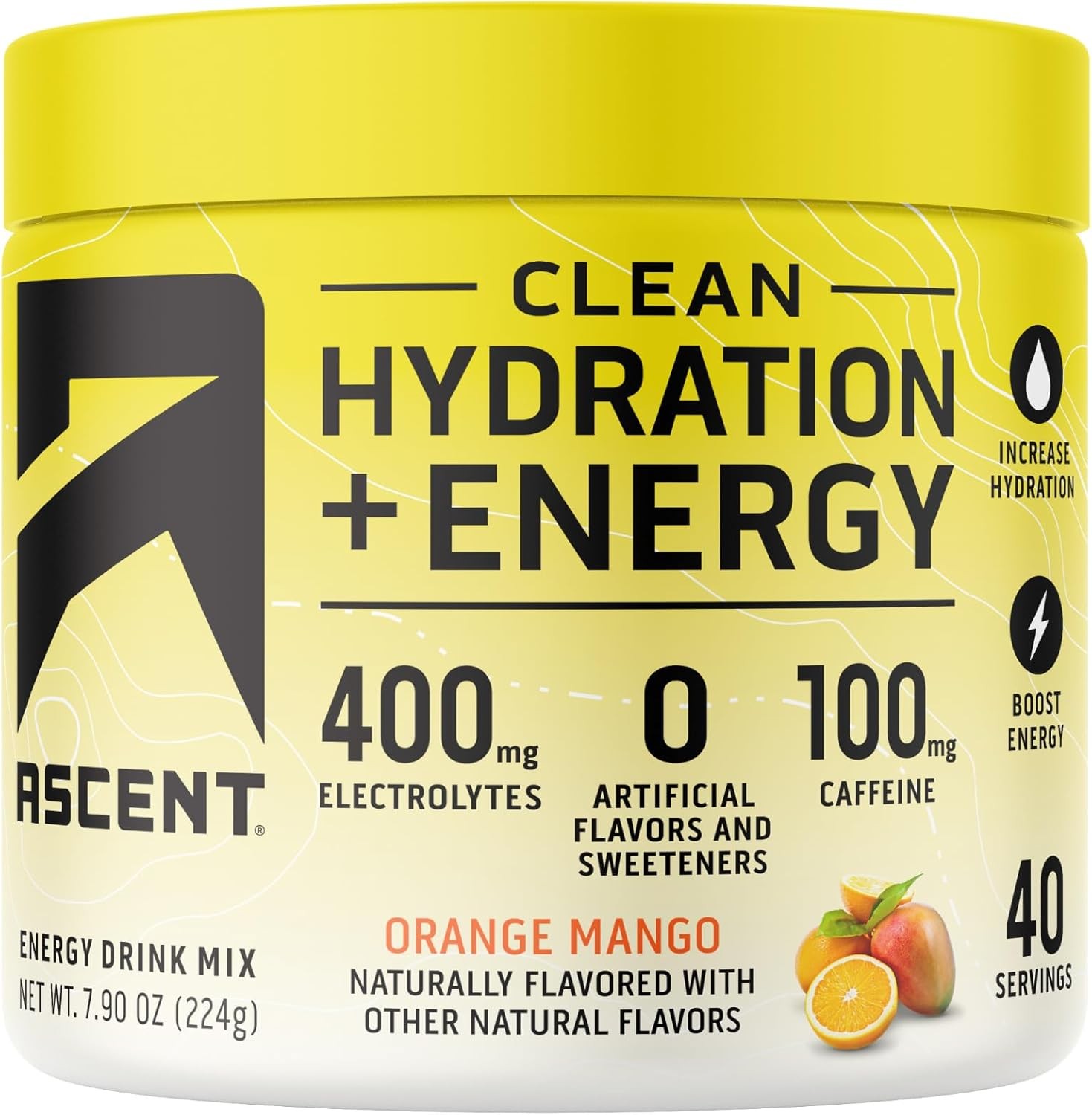 Clean Hydrat + Energy Electrolytes Powder - 100mg Caffeine,