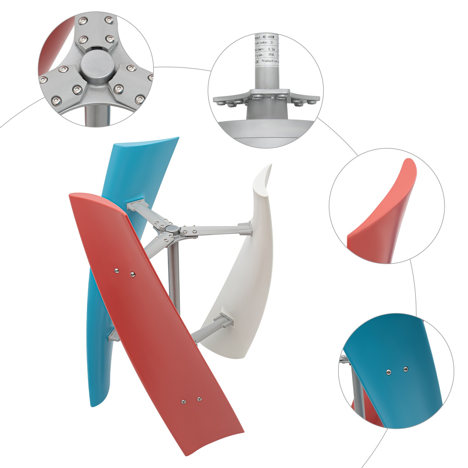 Helix Vertical Wind Turbine Wind Generator 12V 400W Windmill+Controller Maglev