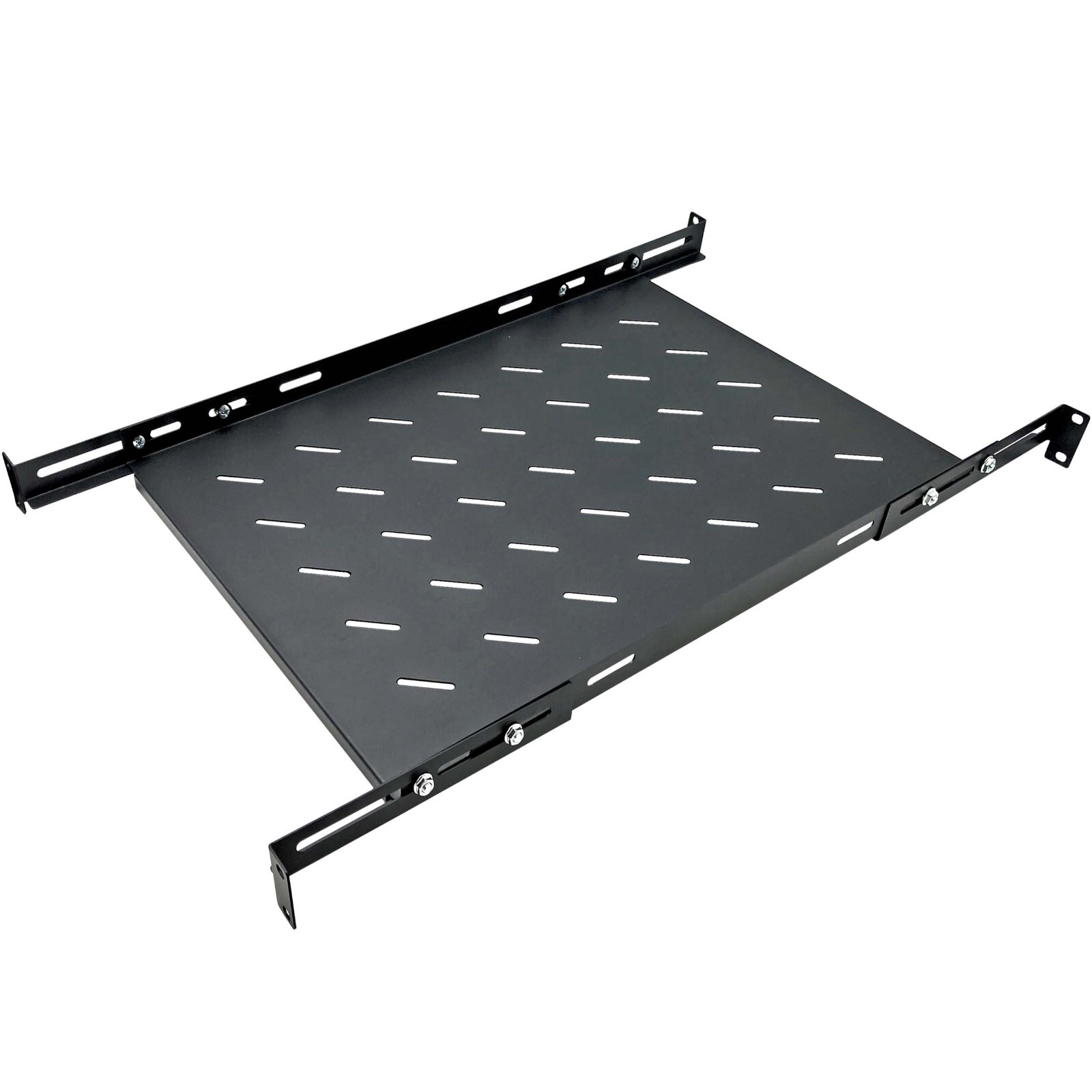 Electriduct 1U 19-Inch Adjustable Mounting 4 Post Rack Vented Shelves