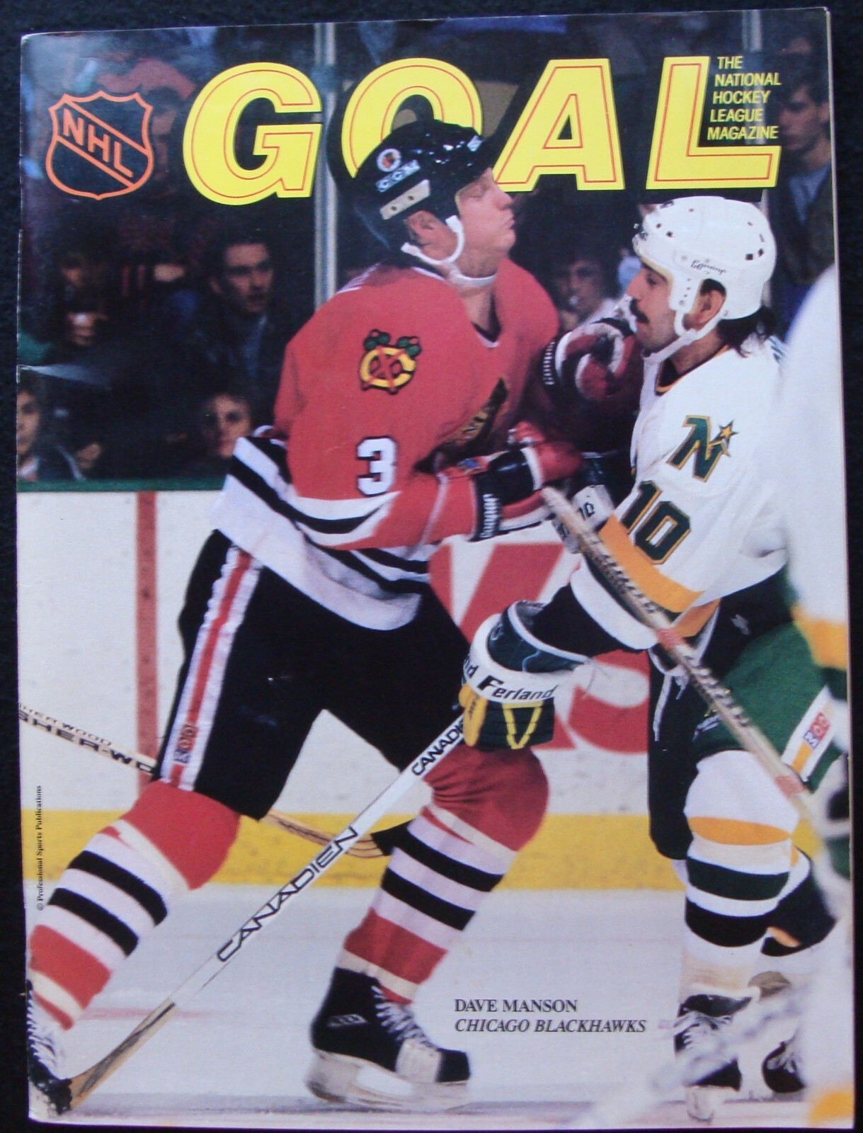 APR 1, 1990 CHICAGO BLACKHAWKS V. MINNESOTA NORTH STARS PROGRAM - DAVE MANSON