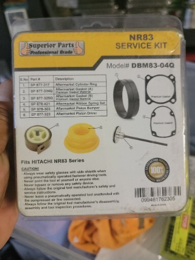 Driver, Bumper, Ribbon Spring, O-Ring & Gasket Service Kit for Hitachi NR83