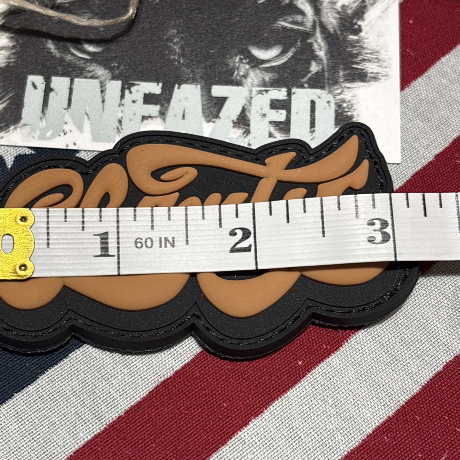 Liberty Blk Brown Morale Tactical Hook & Loop Patch High Quality 3d PVC 2x3”