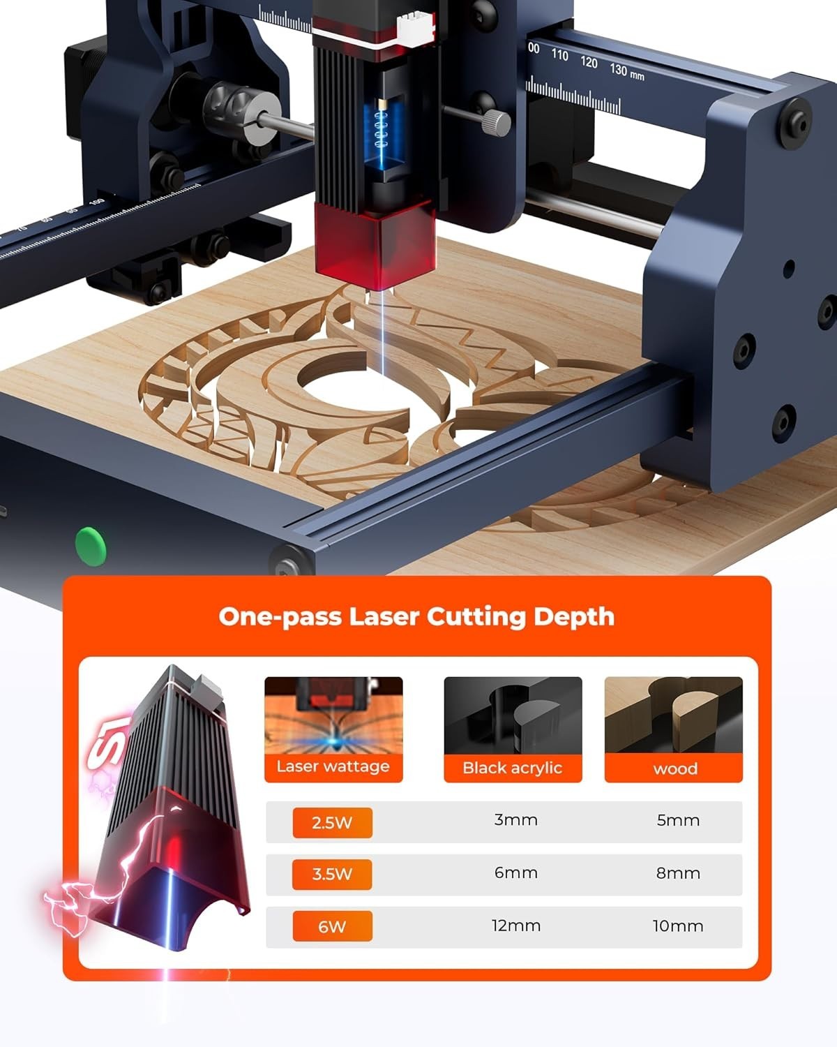 Engraver Machine with 130x130mm Area for High-Precision Cutting and Engraving