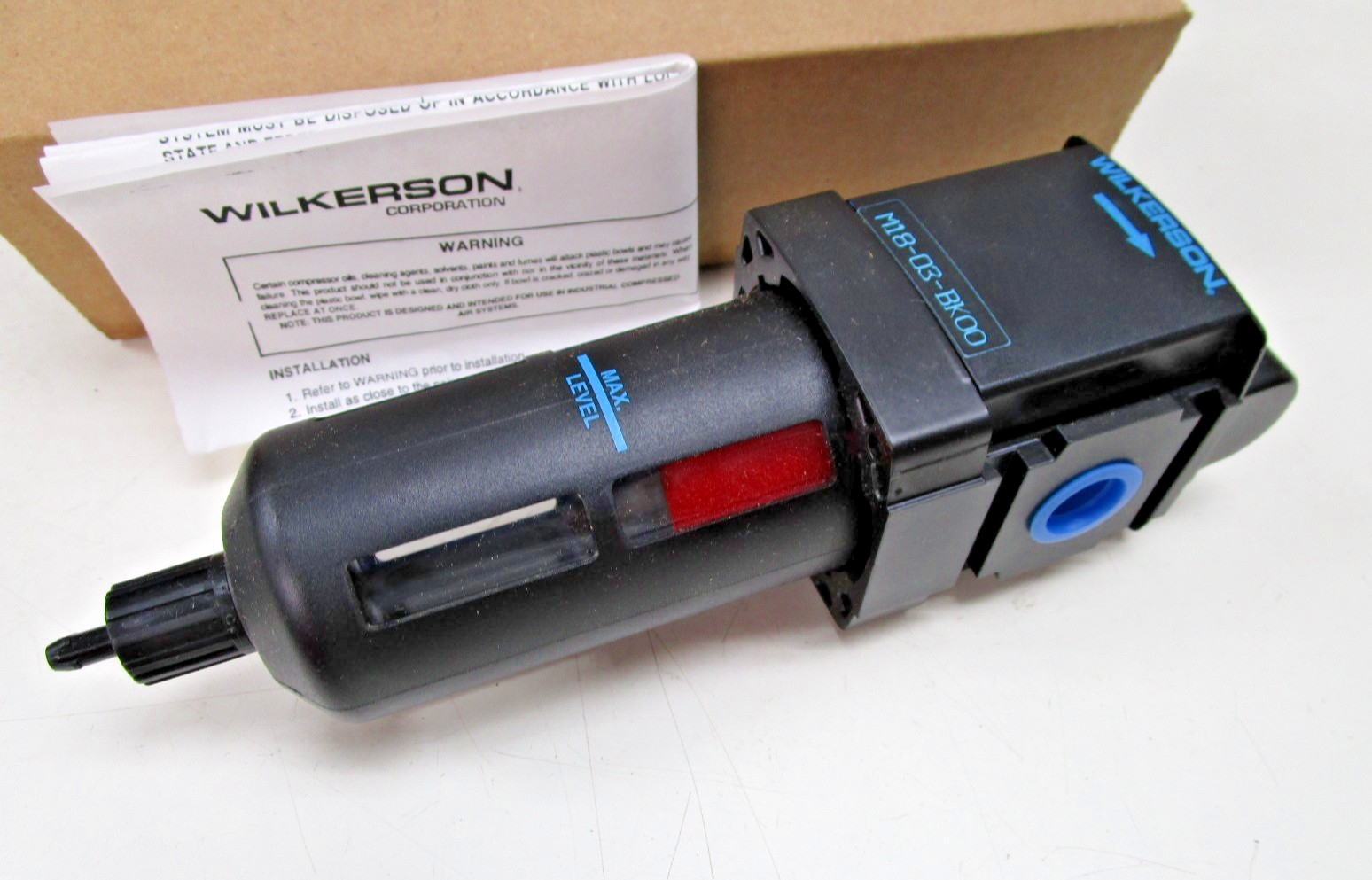 Wilkerson M18-03-BK00 Compressed Air Filter 3/8 in NPT 150 psi