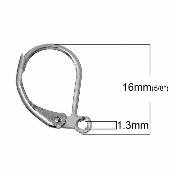 30 pcs 304 Stainless Steel Leverback Earrings – 16x11mm – Hypoallergenic!