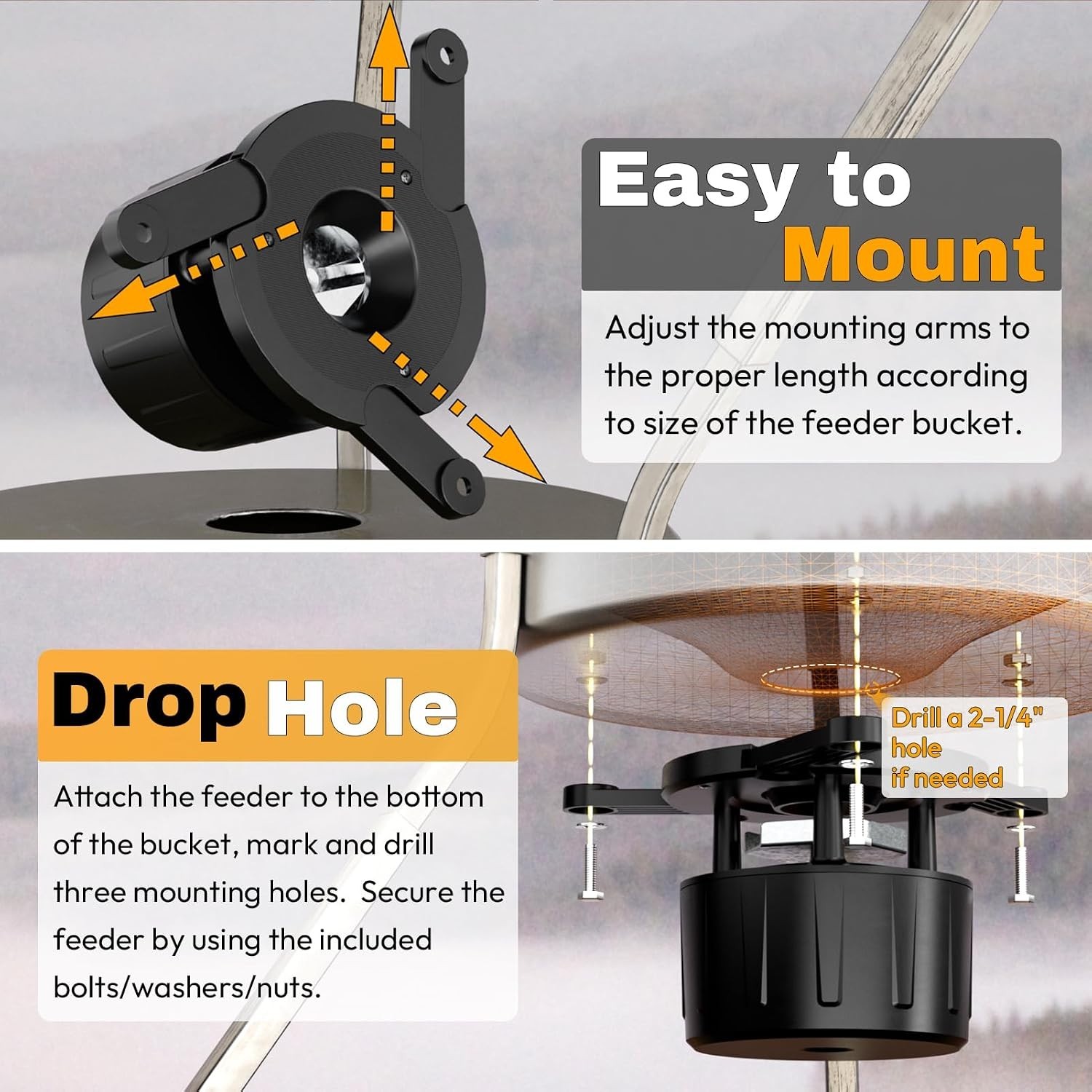 Deer Feeder Kit, 6V Feeder Kit, Feeder Motor & Timer Kit, Small-Size Game Fee...