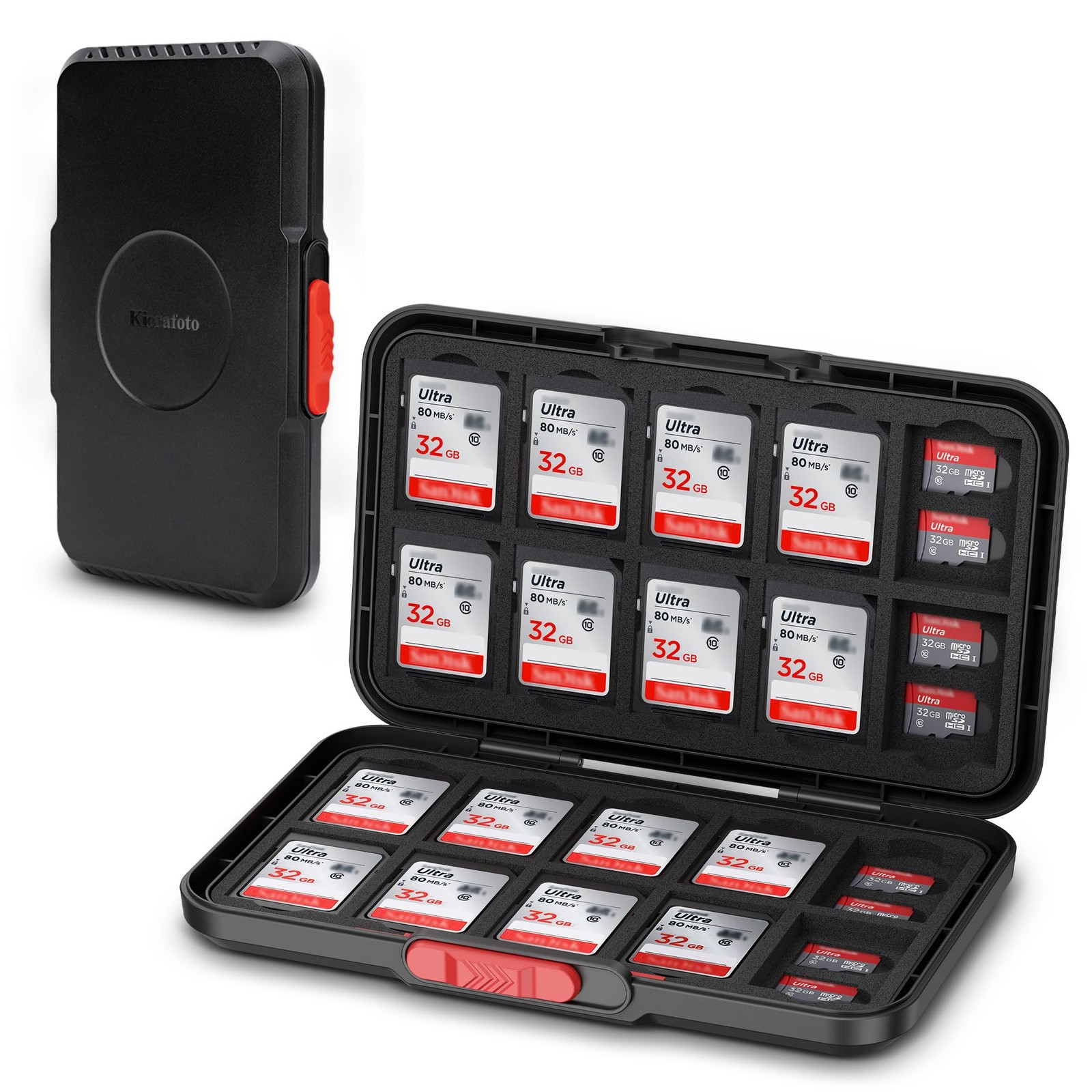 Pop Up Style Memory Card Case,60 Slots for 20 SD & 40 TF Cards