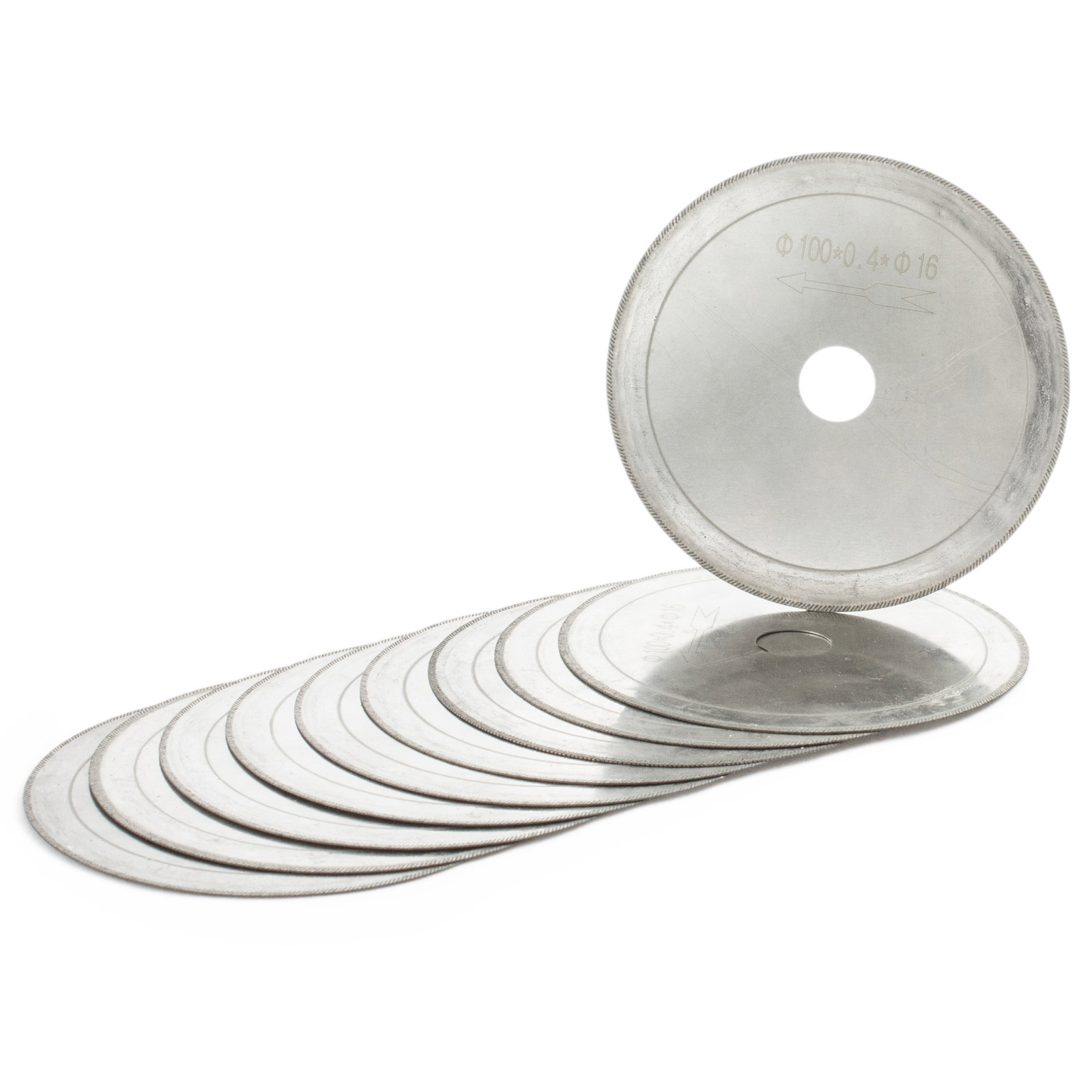 10Pcs Arbor 5/8" Super-Thin 4" inch 100mm Rim 0.43mm Diamond Lapidary Saw Blades