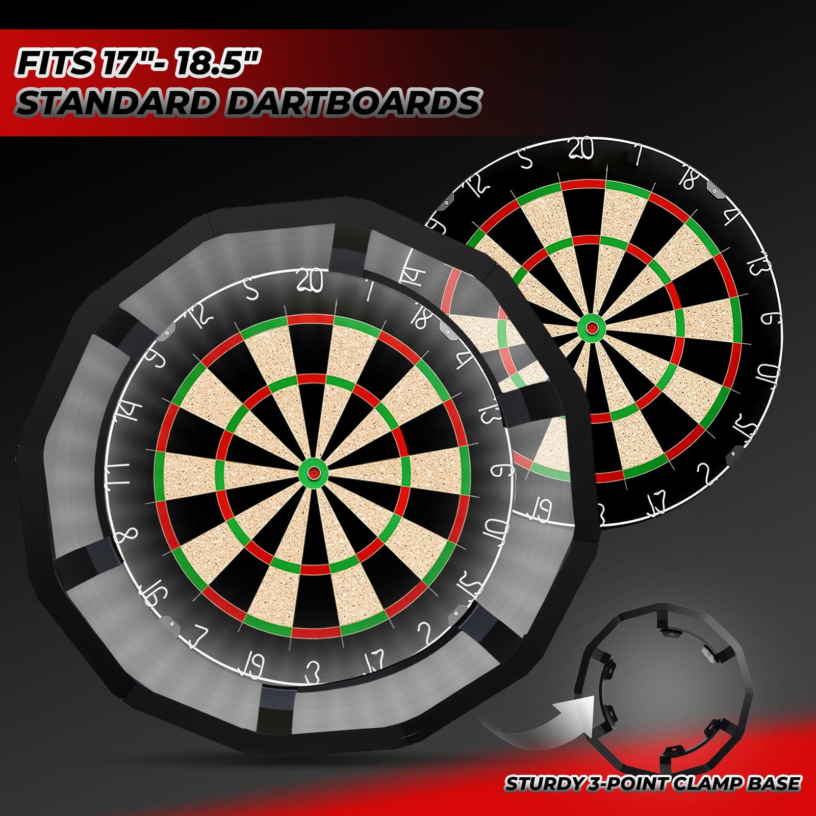 Fastoss Pro Dartboard Lighting System - LED Ring Light for 18" Dartboards