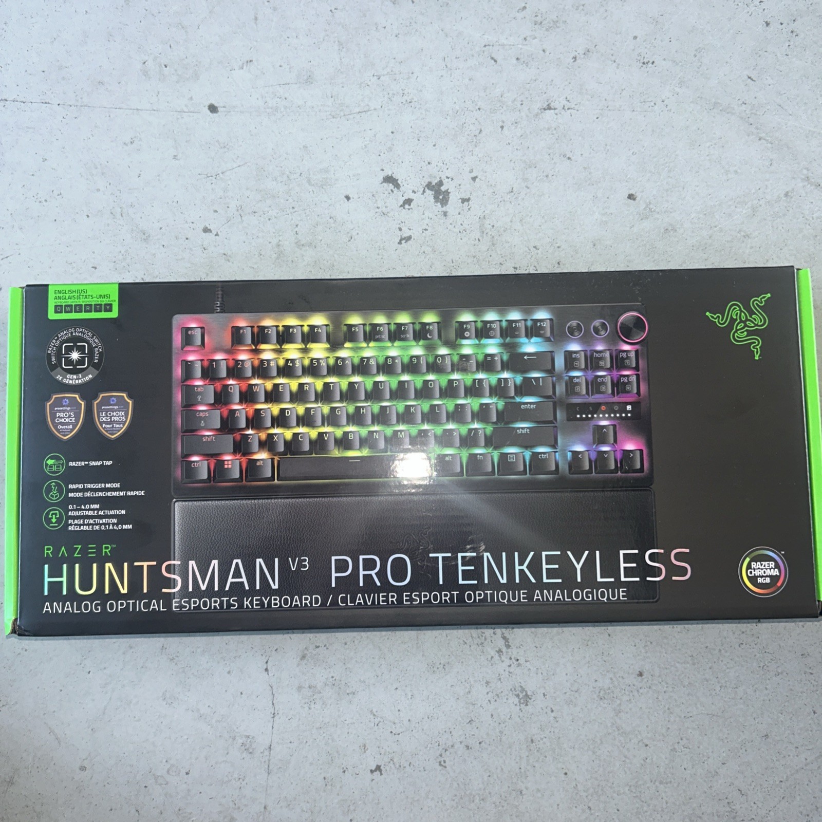 Razer Huntsman V3 Pro TKL Gaming Keyboard Analog Optical Switch RZ03-0498 NEW