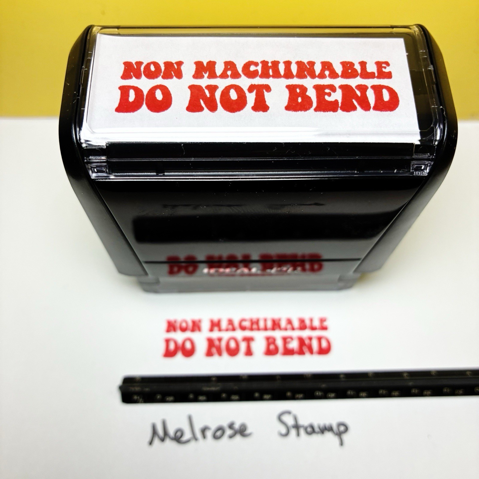 Non Machinable Do Not Bend Rubber Stamp Red Ink Self Inking Ideal 4913