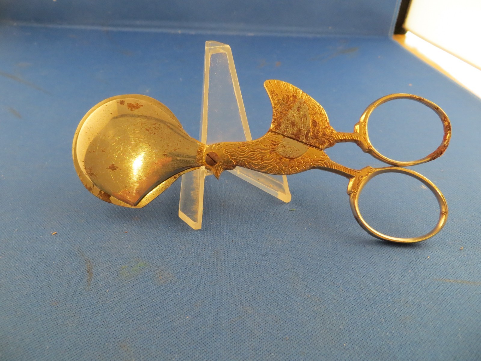 Vintage Dreizack Rooster Chicken Egg Cutter Scissors Brass Germany