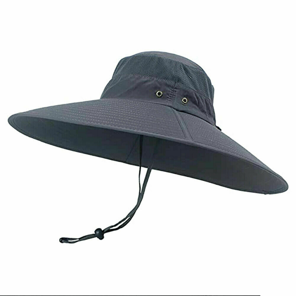 Men Wide Brim Sun Hat UV Protection Bucket Hiking Camping Fishing Safari Summer