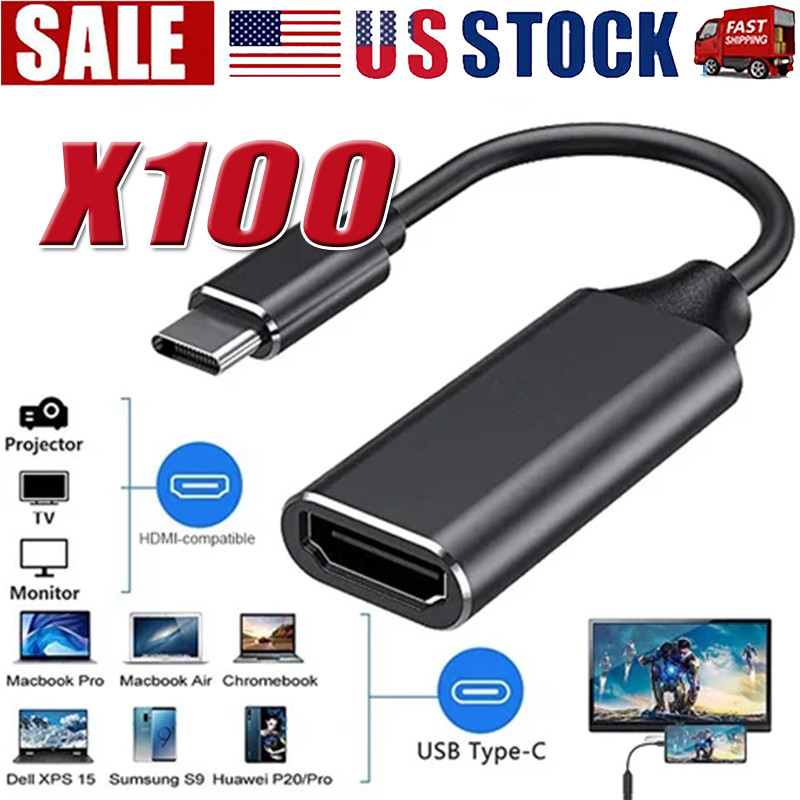 USB-C Type C To HDMI Adapter USB3.1 Cable For MHL Android Phone Tablet Black Lot