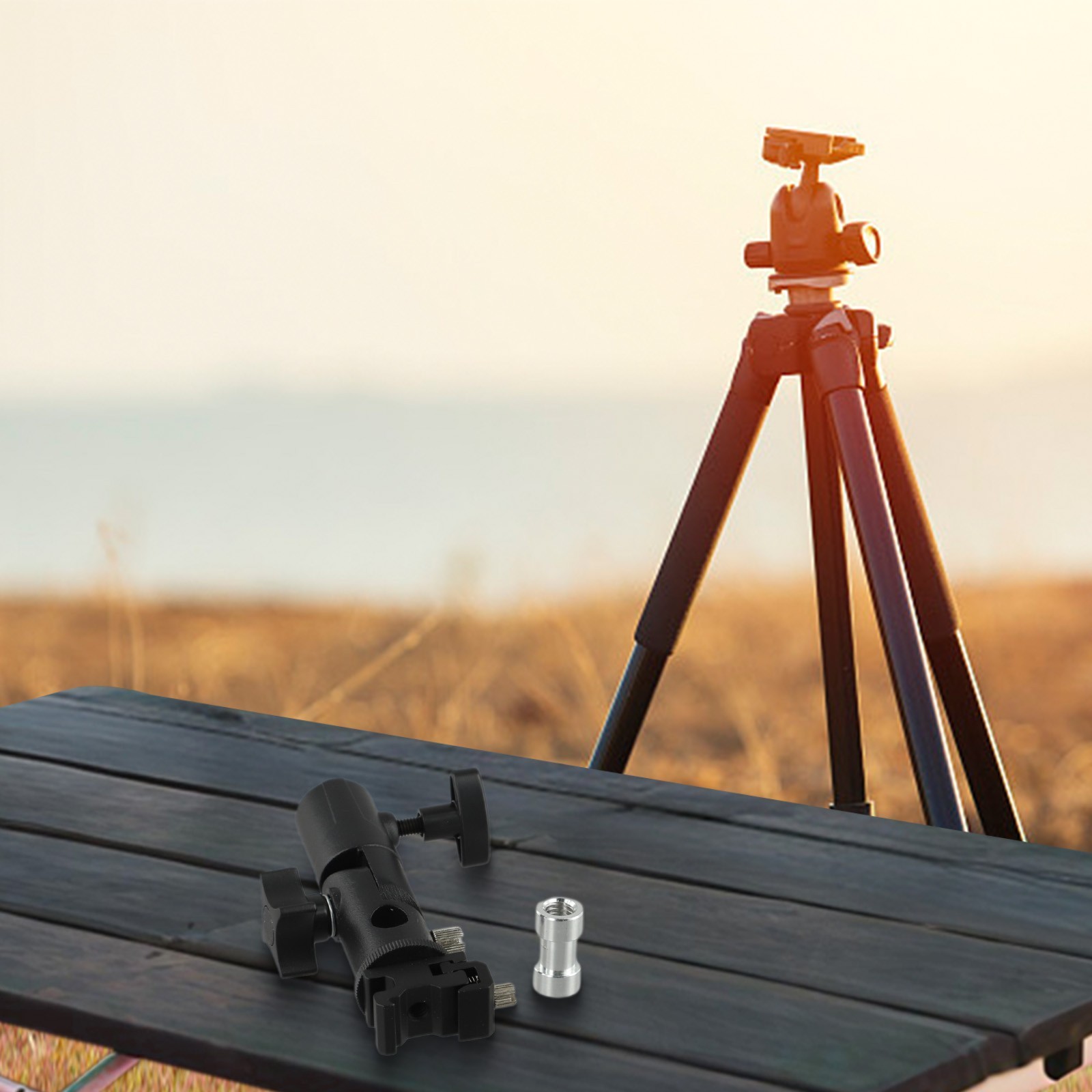 Metal Light Bracket with 1/4 Screw for For soft Reflective Umbrella Setup
