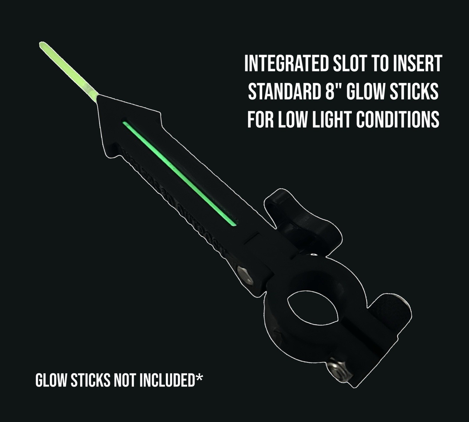 Arrow pointer For Forward Facing Sonar Pole - Glow Stick Slot- Livescope -YELLOW