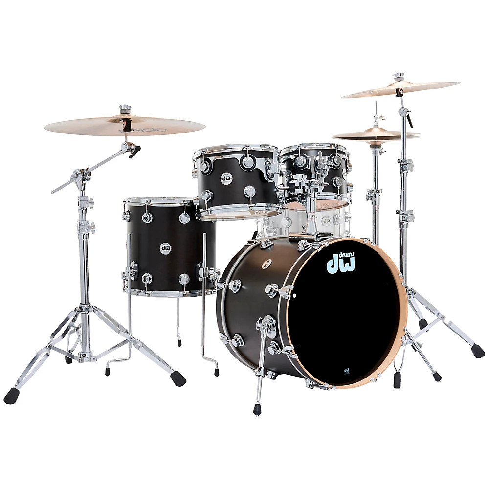 DW SSC Collectors 4-Piece Satin Oil Shell Pack w/22" Bass Drum Ebony Satin Oil