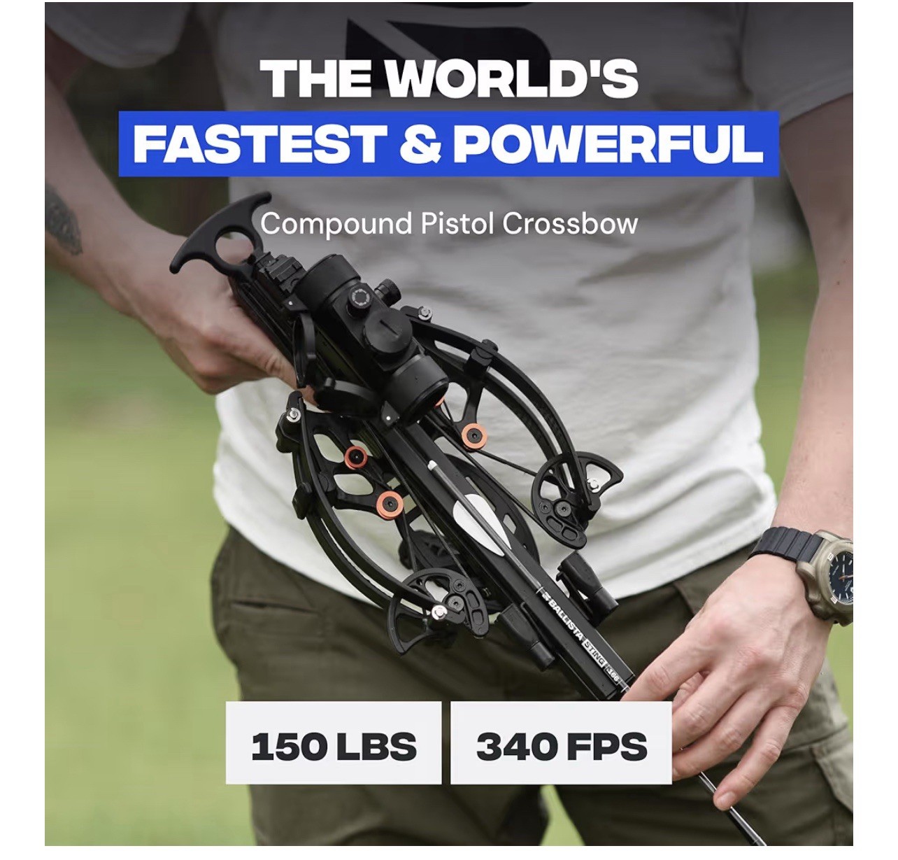 BALLISTA BAT Reverse Draw Compound Crossbow 340fps/150lbs/3lbs