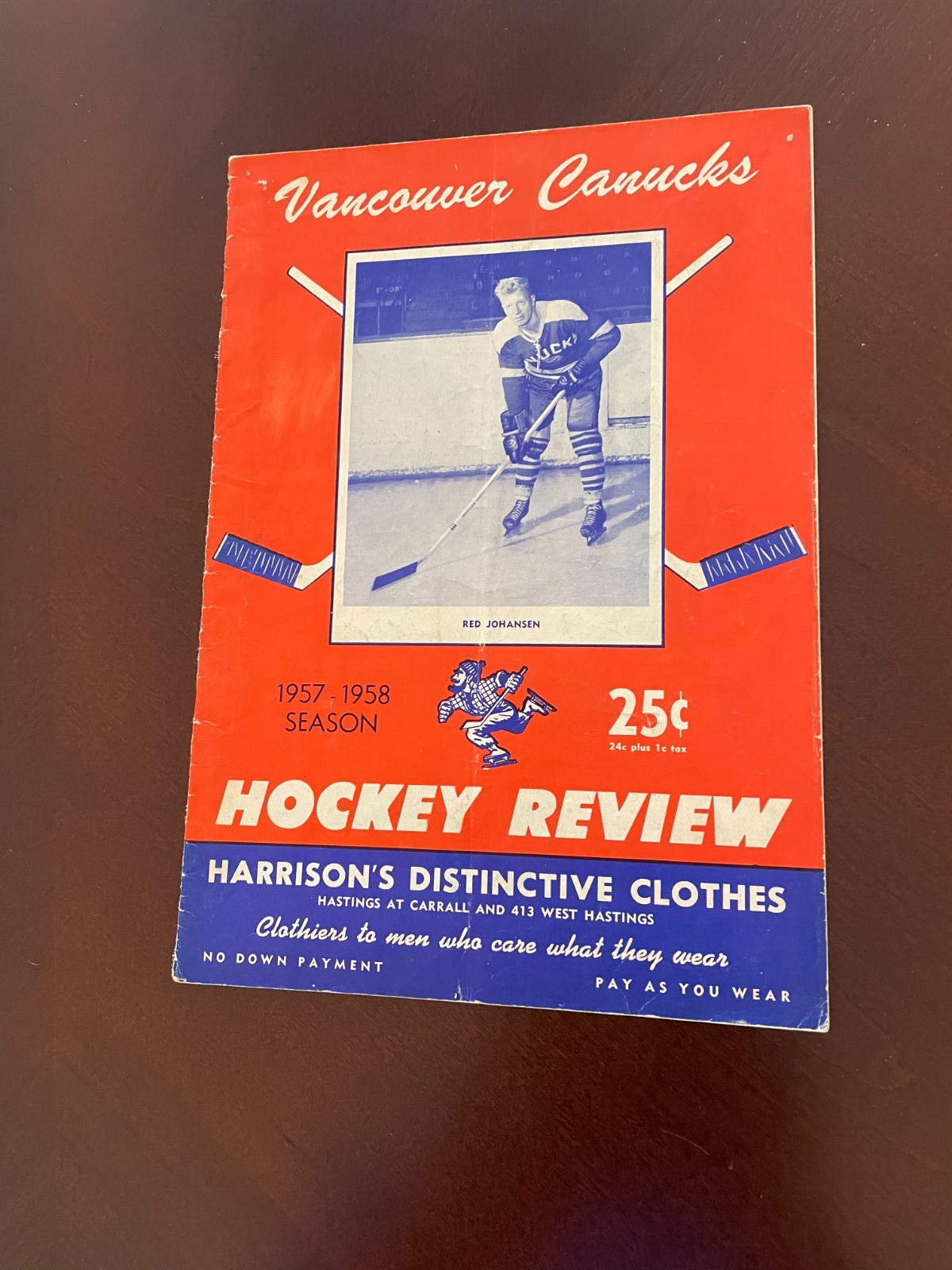1`957-58 Edmonton Flyers @ Vancouver Canucks WHL Hockey Program  - EX