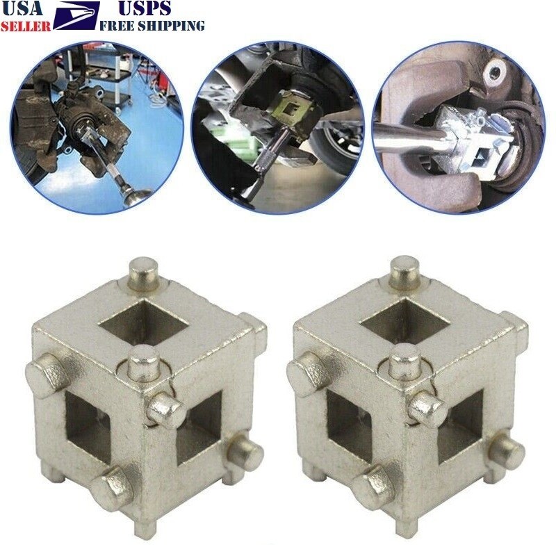 x2 Auto Car Vehicle Rear Disc Brake Piston Caliper Wind Back Cube Tool 3/8 Inch