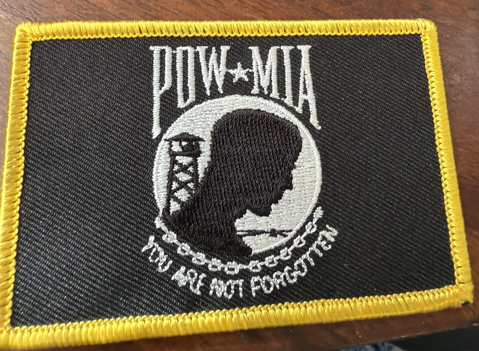 POW MIA Patch You Are Not Forgotten Iron On Patch Embroidered On Hat Jacket Vest