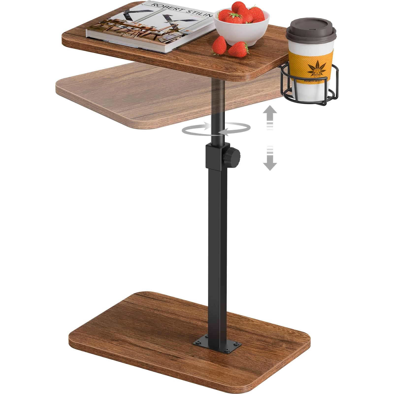 TV Tray Table 360° Swivel Height Adjustable TV Trays for Eating on CouchSofa ...