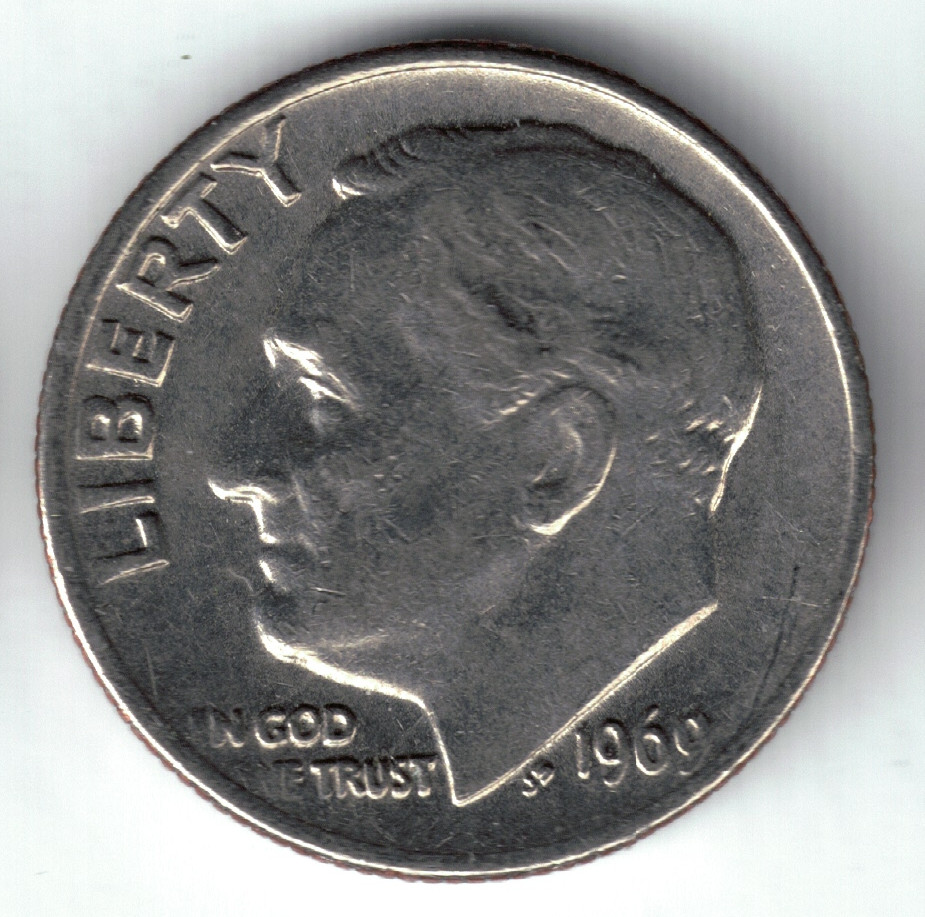 USA - 1969P - Dime - Roosevelt - Super Rare, No Mint Mark