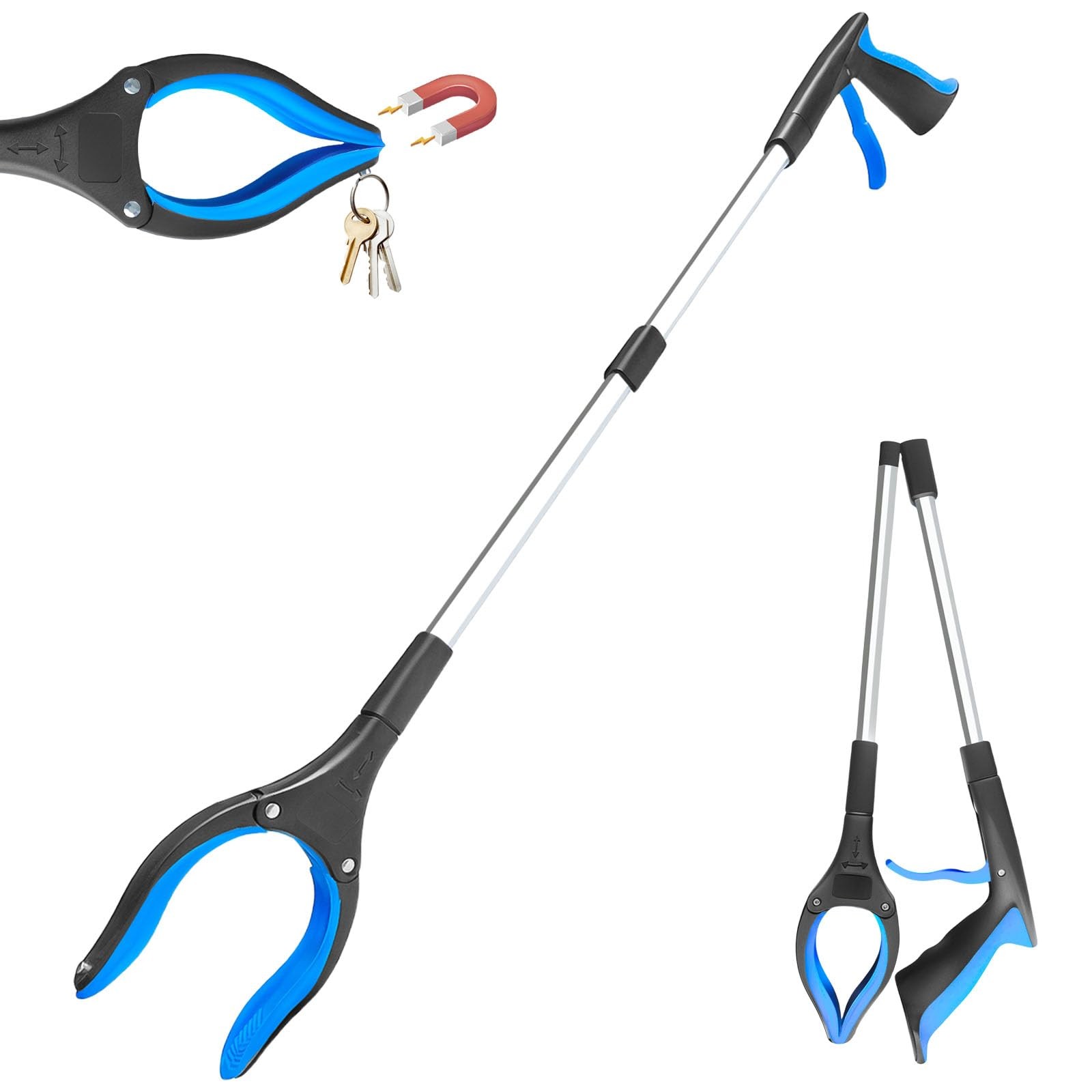 32" Grabber Reacher Tool, 1Pack Foldable Reacher Grabber Pickup Tool with 360...