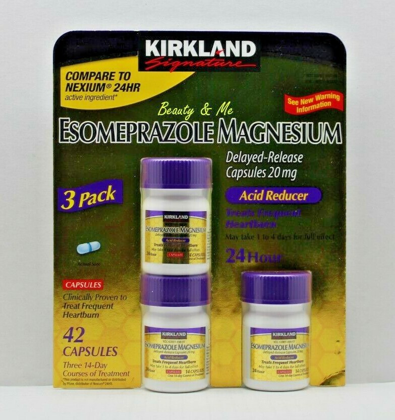 Kirkland Signature Esomeprazole Magnesium 20mg 42 Capsules Delayed Release