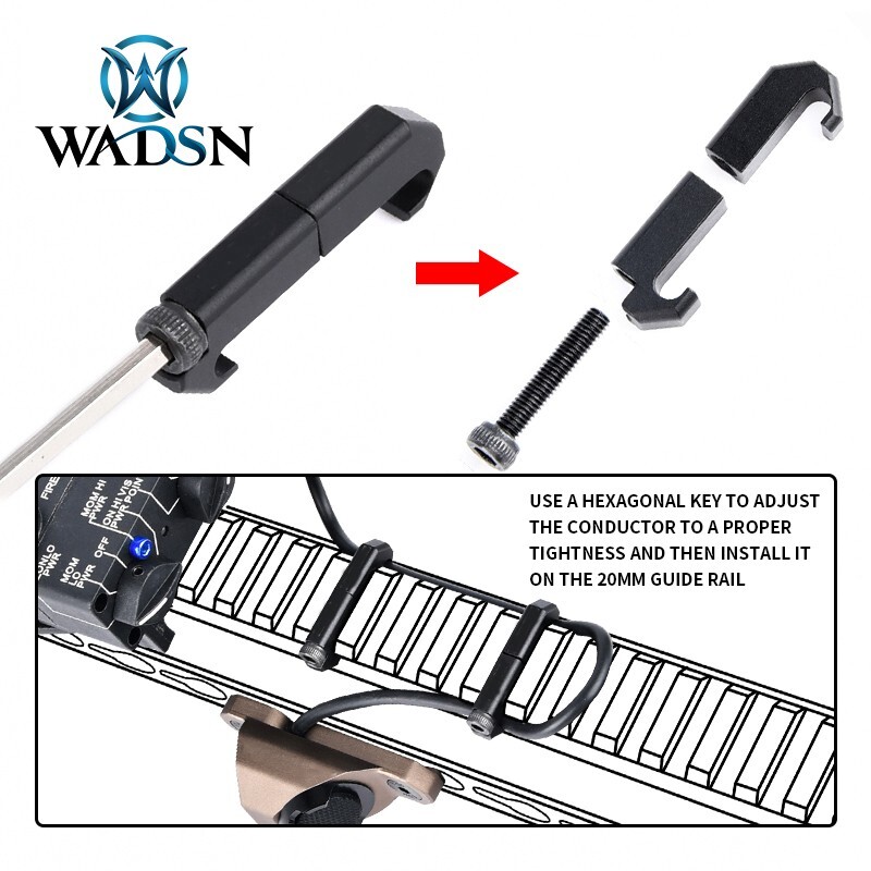 WADSN Remote Switch Wire Guide Slot Mount For M-LOK Scout light DBAL Laser Sight