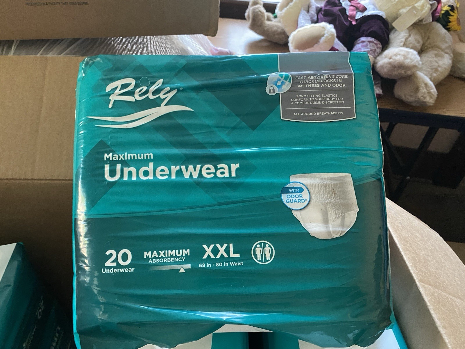 20 count Rely underwear Maximum Absorbency Underwear XXL