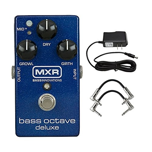 MXR M288 Bass Octave Deluxe Pedal with 9V Power Supply and a Pair of Patch