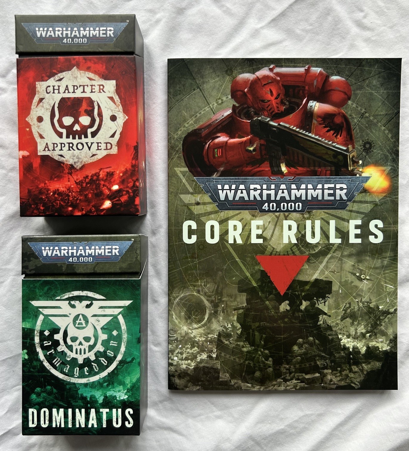 40k 11th ED CORE RULES + Chapter Approved + Dominatus Cards      New ARMAGEDDON