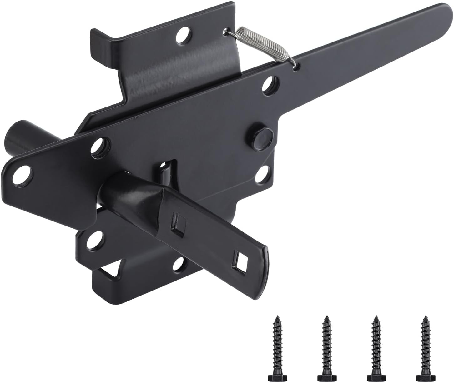 WellMade Heavy Duty Self-Locking Gate Latch for Wooden Fence, Post Mount Automat