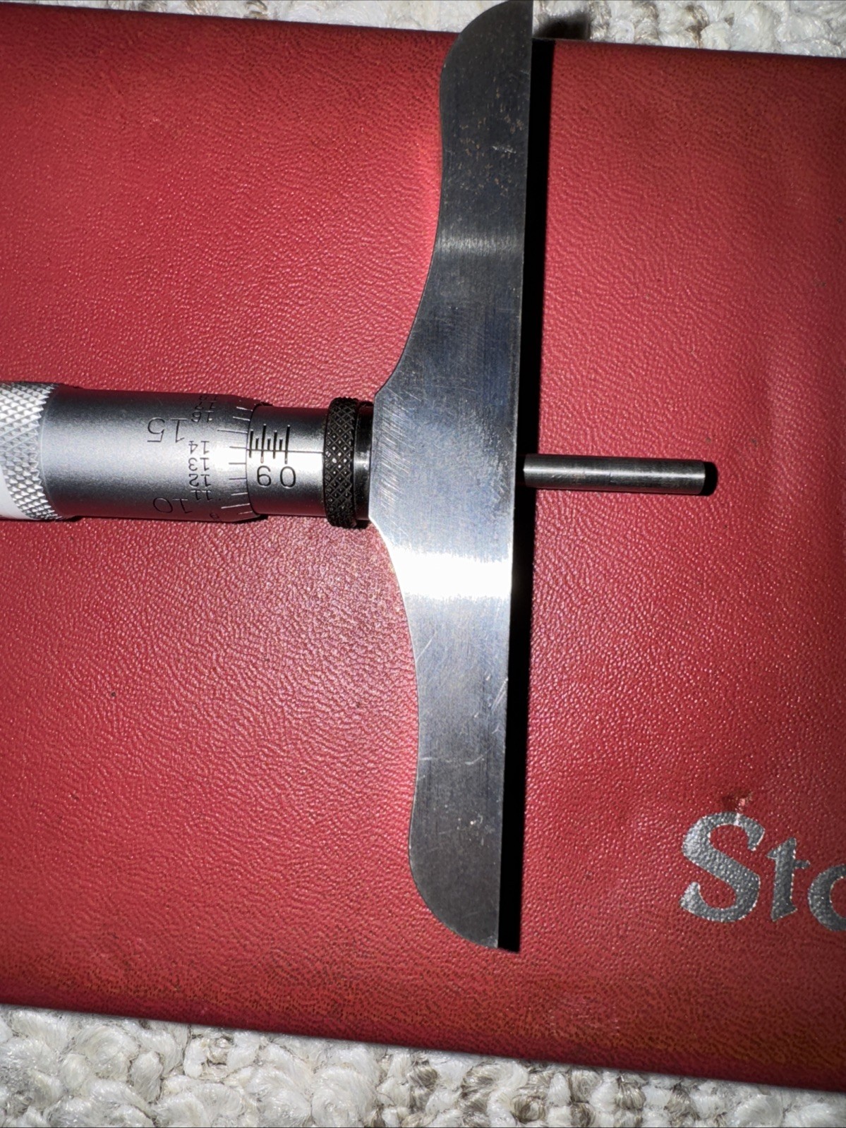 Starrett Model 449 Depth Micrometer 4 Inch Base Non-Rotating Stems