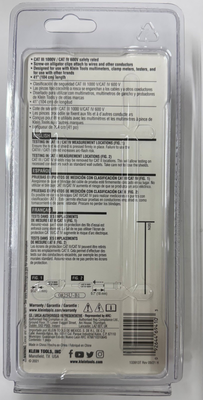 Klein Tools 69410 Replacement Test Lead Set