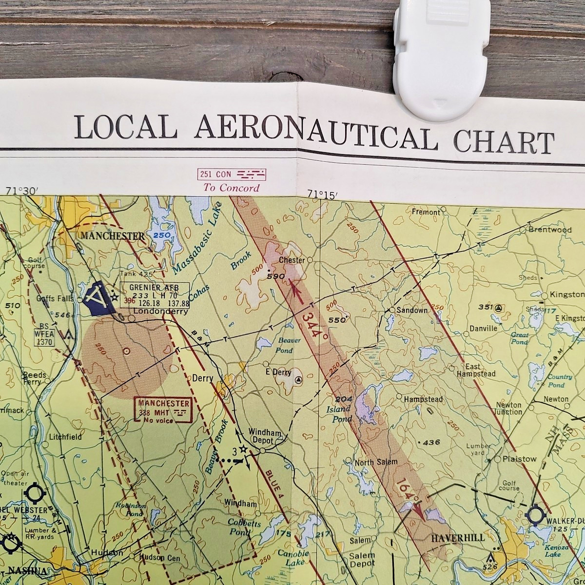 Local Aeronautical Chart Boston 1953 2 Sided Map Wright Bros Golden Anniversary
