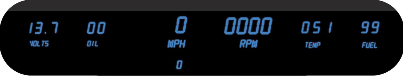 BLUE INTELLITRONIX Digital 6 Gauge LED Panel