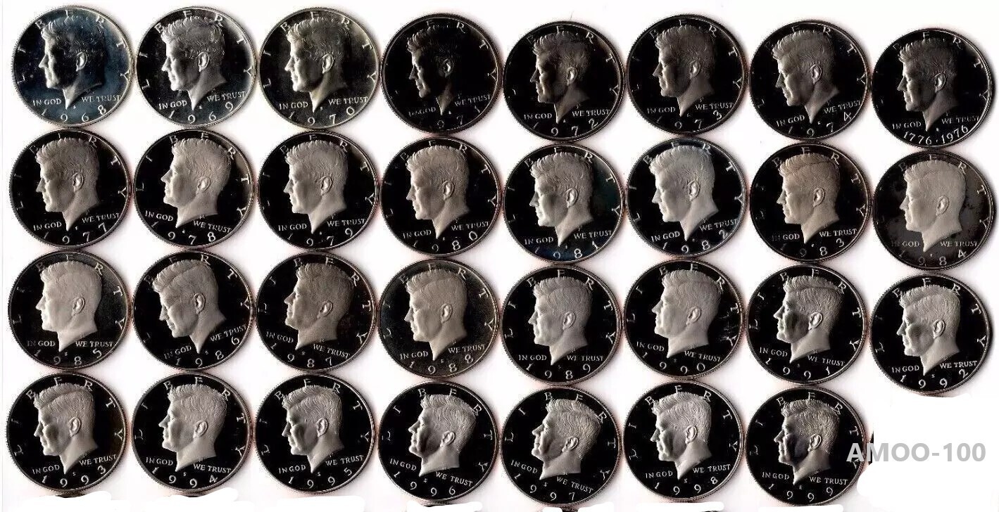 1968-2009 S Silver and Clad Proof Kennedy Half Dollar 41 Coin Set