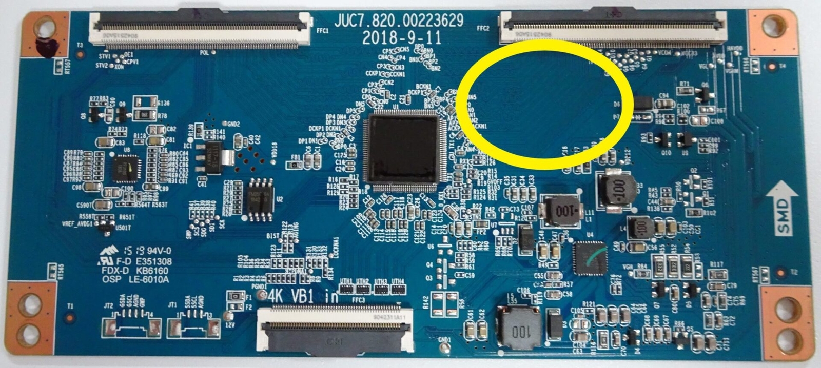RCA RTRU5027-US / Onn 100005396 T-Con Board JUC7.820.00223629