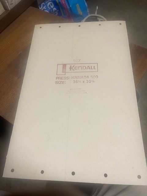 Hamada 500 Offset Printing Blanket  16 1/2 x 10 5/8