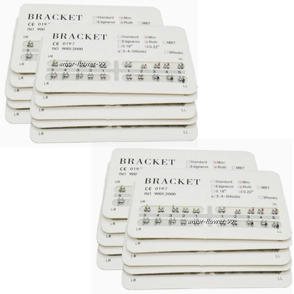 1 Pack Dental Ortho Brackets Roth/MBT/Edgewise Mini/Standard 018/022 345/3 Hook
