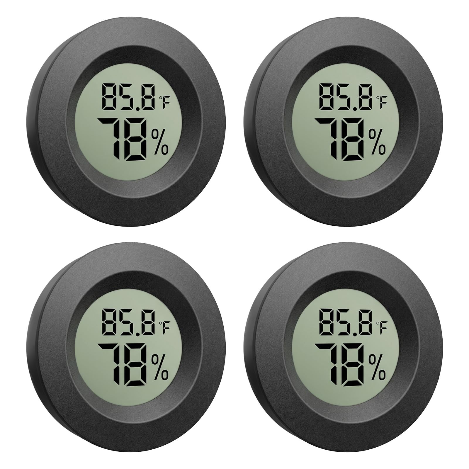 4-Pack Mini Hygrometer Thermometer, Digital LCD Humidity Meter Indoor/Outdoor...