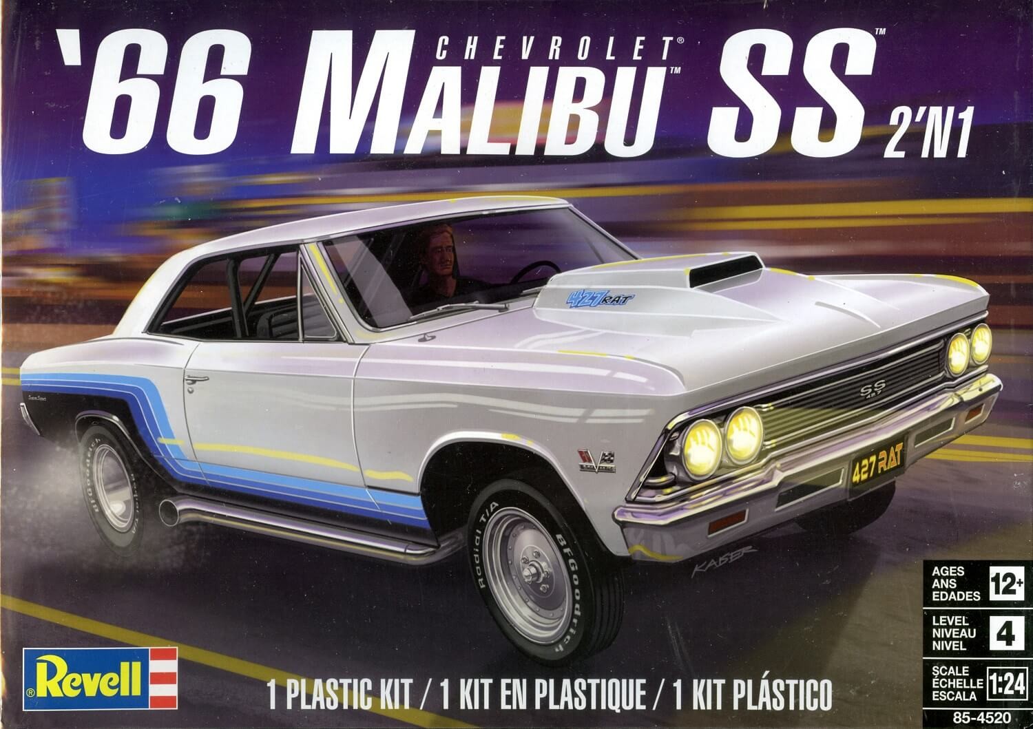Revell 1/24 1966 Chevy Malibu SS 2n1 Plastic Model Kit 85-4520